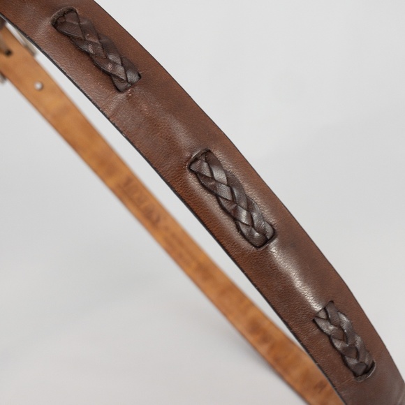 VALMARS Belt Woman's Medium Brown Leather Braided Belt Made In Italy - Picture 3 of 11